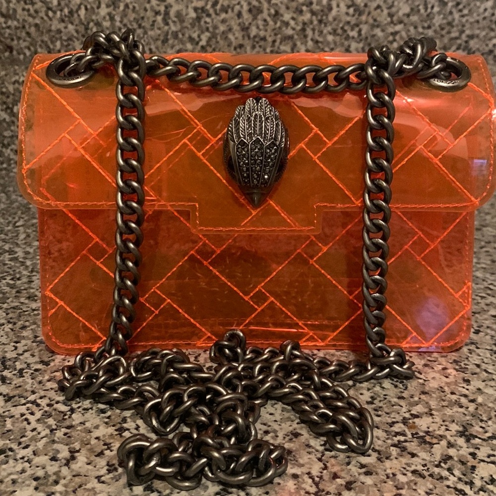 NEON ORANGE Kurt Geiger London Transparent Mini Kensington